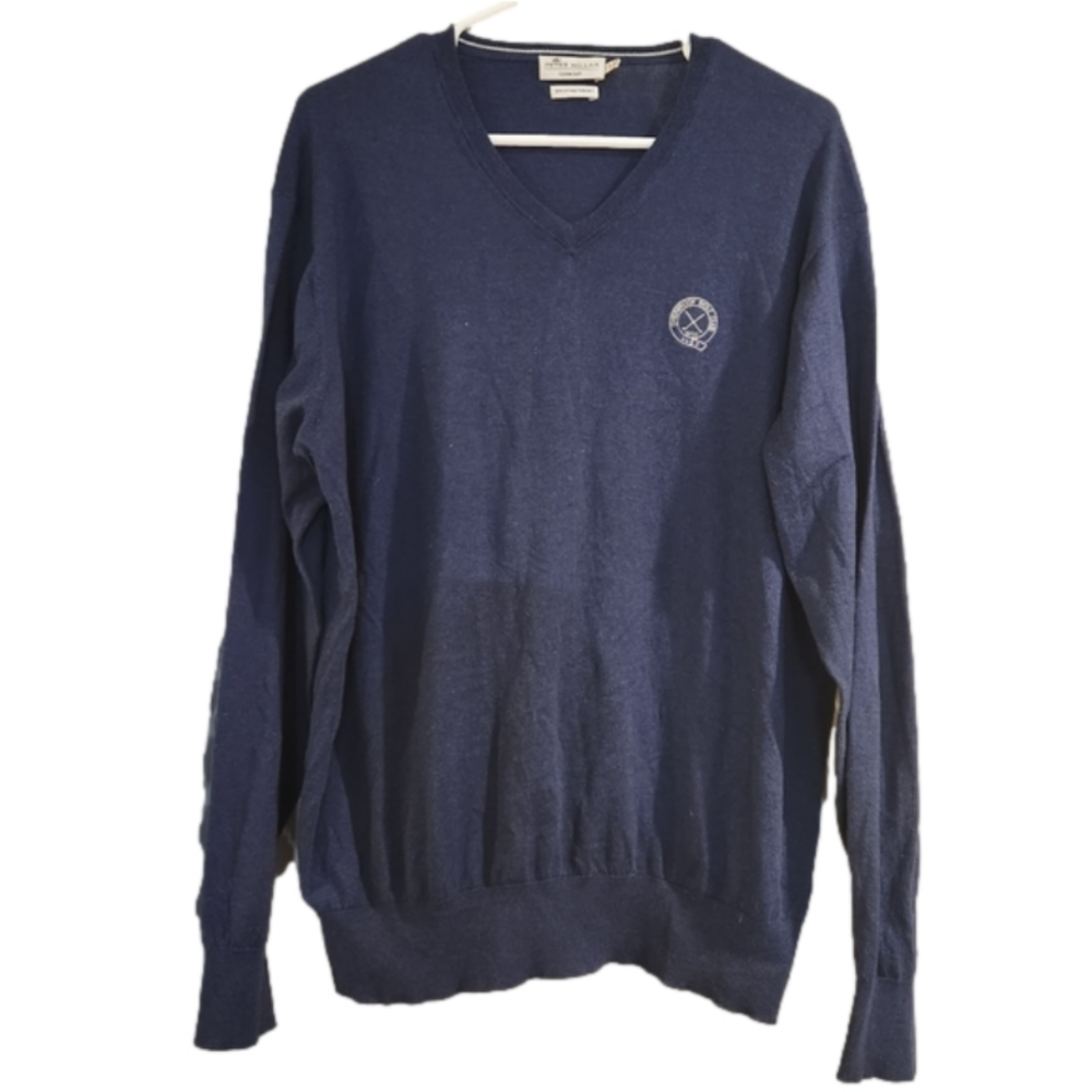 Peter Millar Sweater Blue Size Large 20% Silk